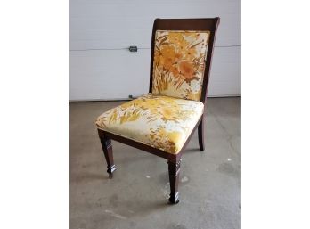 Vintage Floral Wood Chair