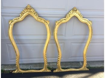 Pair Of Gold Painted Wooden Mirror Frames