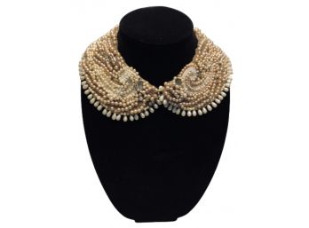 Vintage Pearl & Gold Removable Collar