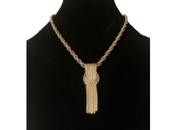 Solid Rope Gold Dangle Statement Necklace