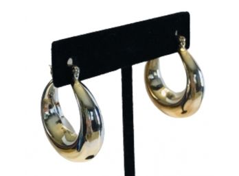 Sterling Puffy Hoop Earrings