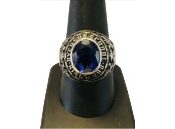 Sterling & Sapphire Jostens Class Ring