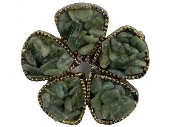 Jade Stone Accent Brooch