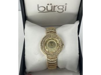 Sexy Burgi Gold Ladies Jewel Encrusted Watch