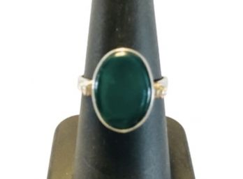 Sterling And Blue Onyx Ring