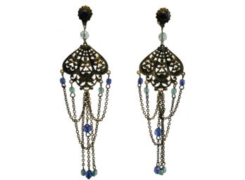 Fabulous Czech Glass Chandelier Earrings