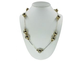 Sexy Gold Bead & Gold Single-Strand Station Necklace