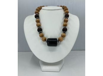 Dabby Reid Wooden Beaded Multicolor Statement Necklace