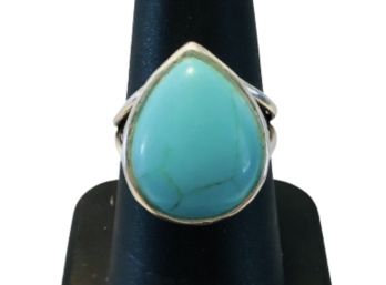 Teardrop Turquoise Sterling Ring