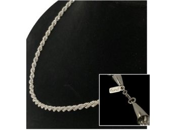 Chic Monet Silver Solid Rope Statement Chain Necklace