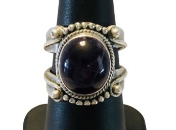 Chunky Sterling Onyx Ring