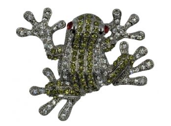 Crystal Frog Brooch