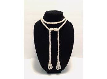 Pearl Bead Lariat Necklace