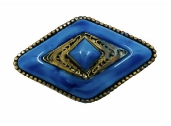 Vintage Lapis Filigree Brooch