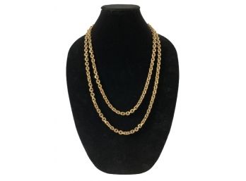 Gorgeous Vintage Long Gold Chain Necklace