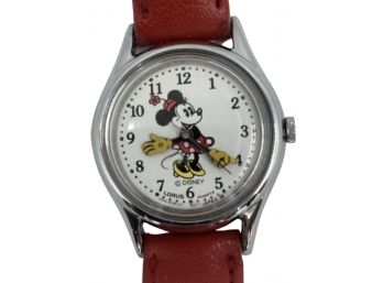 Vintage Disney Mickey Mouse Leather Band Watch