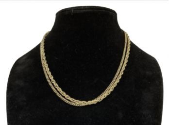 Trendy Dual Multi-Style Chain Gold Statement Necklace