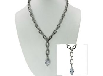 Gorgeous Lia Sophia Silver Teardrop Pendant Necklace