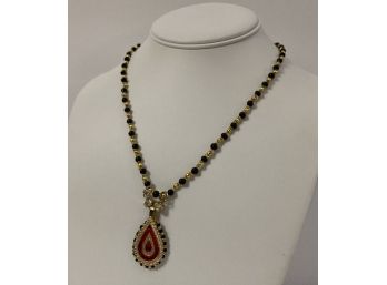 Teardrop Dual-Sided Beaded Necklace