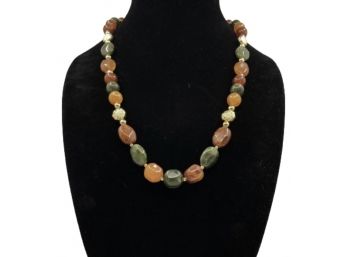 Multi-Color Gemstone Beaded Necklace