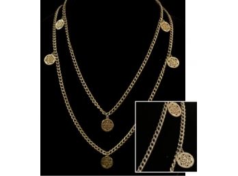 Vintage Dual-Strand Station Necklace