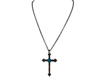 Copper & Turquoise Cross Necklace