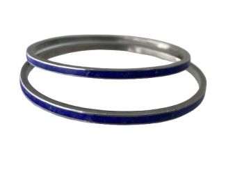 Lapis Lazuli Inlaid Sterling Bracelets