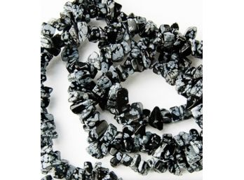 Snowflake Obsidian Boho Jewelry  Infinity Chip Necklace