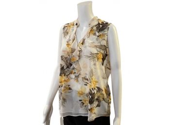 Floral Loose-Fitting Top, Size Medium