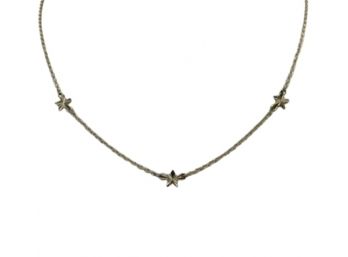 Delicate Gold Star Station Necklace
