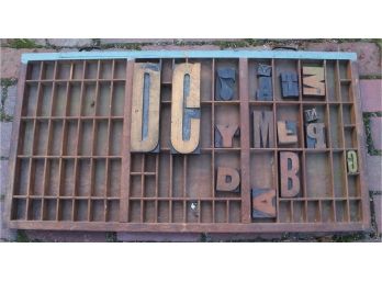 INTERESTING GROUPING OF (19th C) PRINTERS BLOCKS AND TRAY