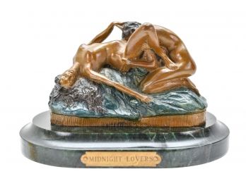 Erotic Bronze 'Midnight Lovers' Sculpture