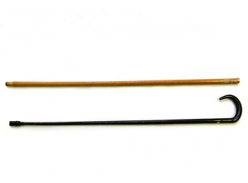 Set Of Antique Walking Sticks, One With A 22k Gold Knob