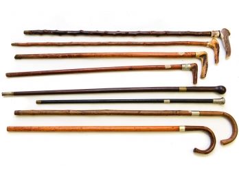 Set Of Eight Wooden Walking Canes