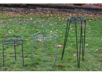 Set Of Three Metal Plant Stands