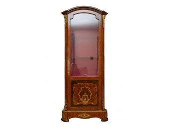 Antique French Marquetry Inlaid Vitrine Display Cabinet