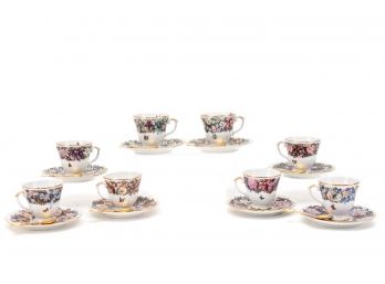 1996 Bradford Editions 'Circle Of Elegance' Porcelain Teacup Cup Set