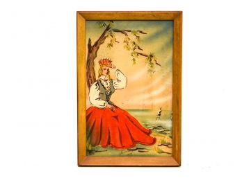 Signed Anna Freivalds Mid-Century (1959) Latvian Folk Art Paintings