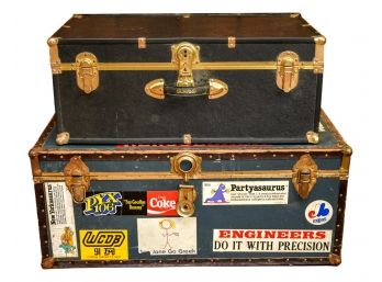 Vintage Seward Trunk And Studded Steamer Trunk