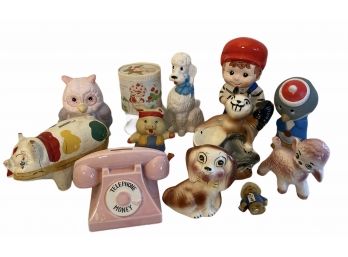 Vintage Figural Ceramic Piggy Bank Lot ++++