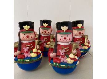 Four Roly-Poly Christmas Musical Toy Soldiers
