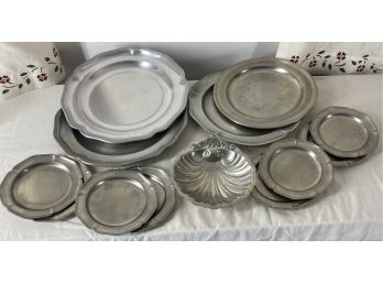 Stede Pewter With Hallmark Serving Plates, Dishes & Fancy Small Bowl