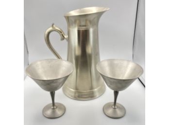 Toast In The New Year - Pewter Champagnes & Elegant Pitcher