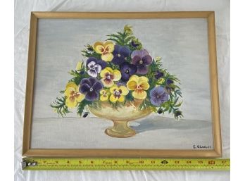 Beautiful Bowl Of Pansies Framed Art