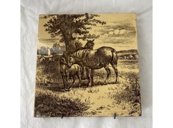 Antique Tile - Horses