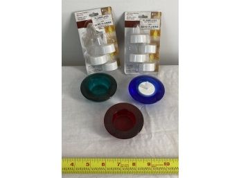 Colorful Tes Light Candle Holder Set With Flameless Tea Lights