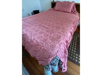 Vintage Pink Twin Bed Cover And Pillow