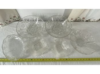 Pressed Glass Serving Lot