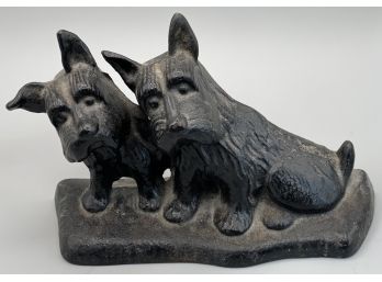 Antique Cast Iron Double Dog Door Stop