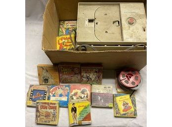 Keystone 8mm Movie Projector (untested) And Several 8mm Films